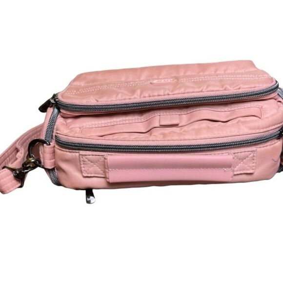 Lug Trolley CB Bag in Blush. (pink) Adjustable Crossbody strap and handle - Picture 4 of 15